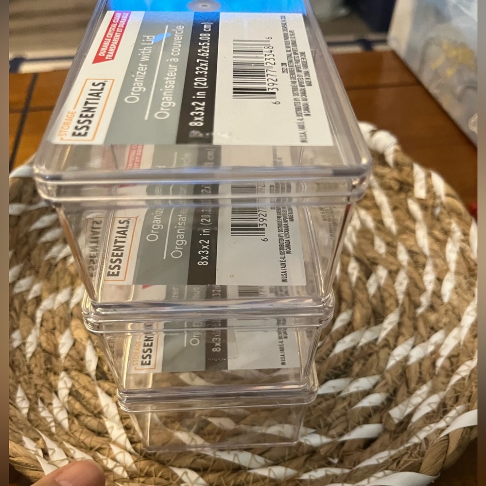 ORGANIZING LIDS Storage Essential. Stackable Organizers Transparent. - Picture 11 of 13